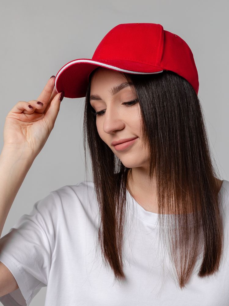 Бейсболка Generic, красная с белым кантом / Миниатюра WWW (1000)