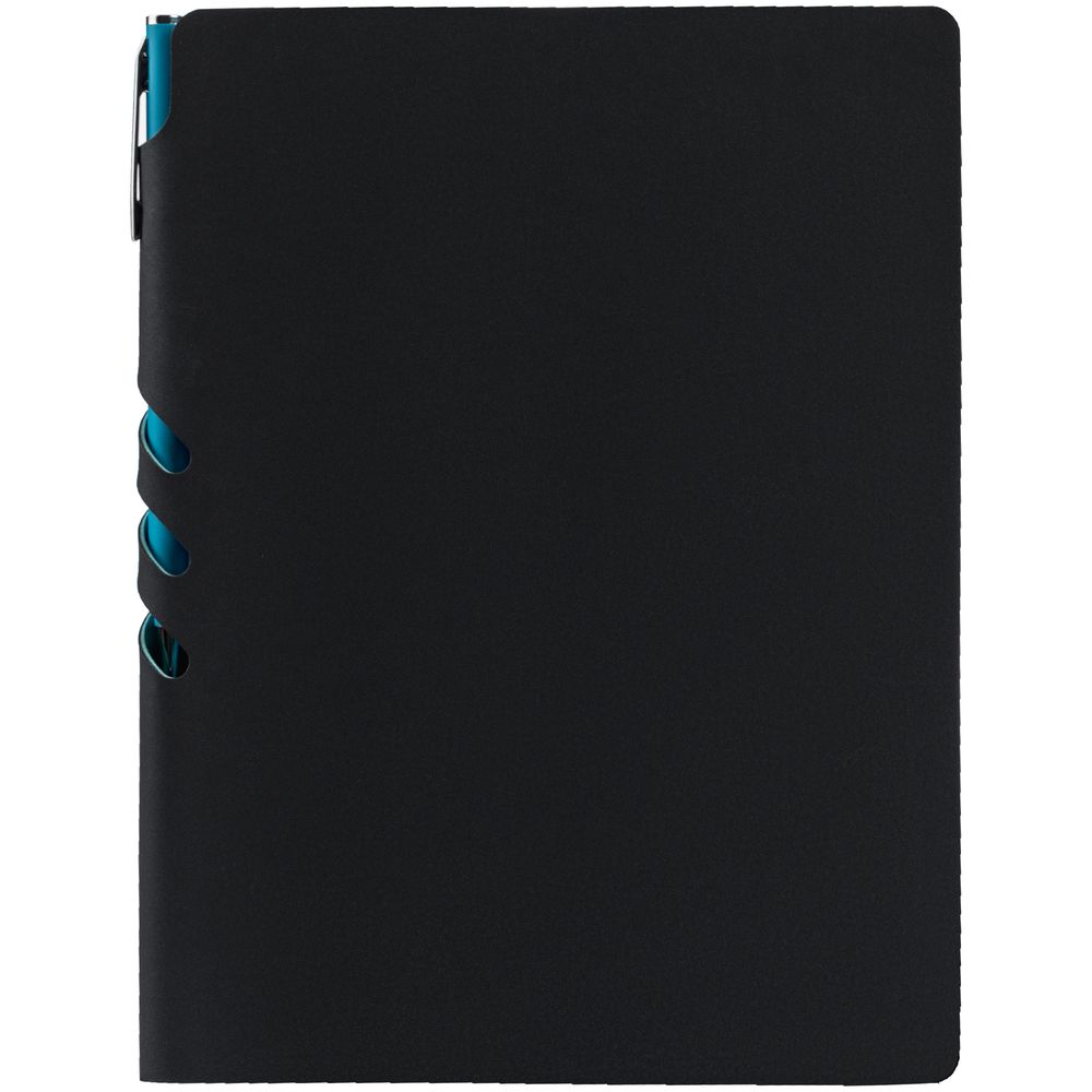Ежедневник Flexpen Black, недатированный, черный с бирюзовым / Миниатюра WWW (1000)