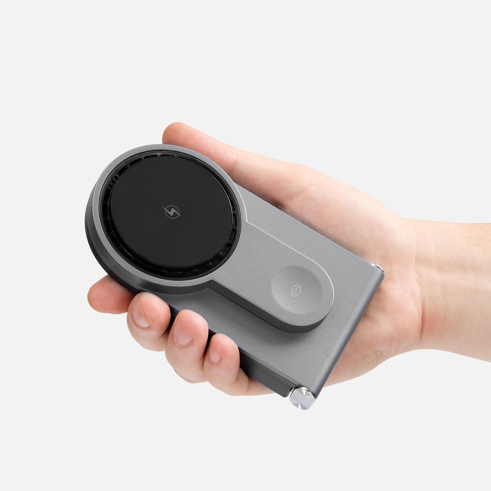 Складная станция беспроводной зарядки transForm, серый металлик / Миниатюра WWW (1000)