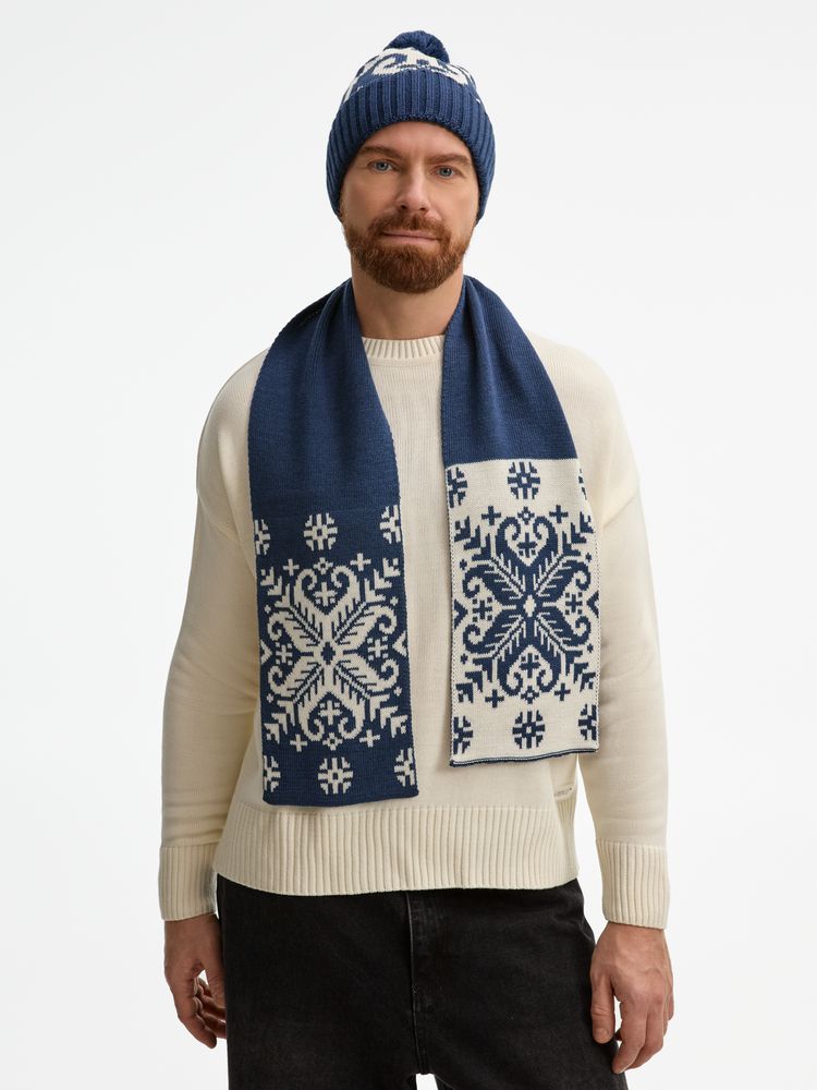 Шарф Wintertude M, синий с белым / Миниатюра WWW (1000)