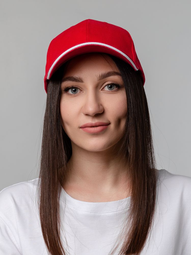 Бейсболка Generic, красная с белым кантом / Миниатюра WWW (1000)