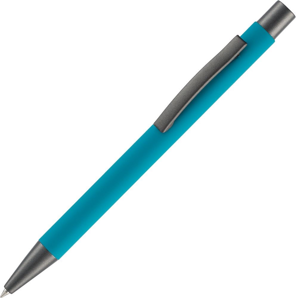 Ручка шариковая Atento Soft Touch, бирюзовая / Миниатюра WWW (1000)