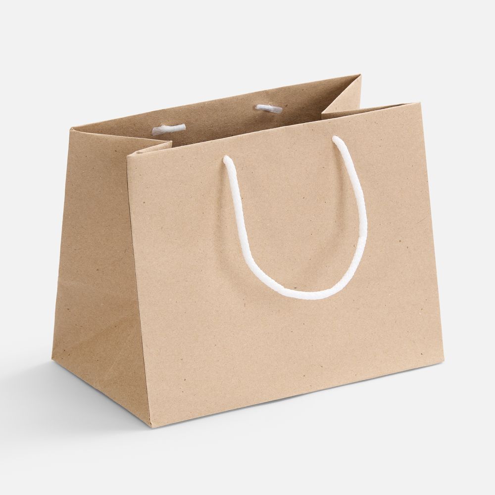 Пакет бумажный Stor, неокрашенный с белыми ручками / Миниатюра WWW (1000)