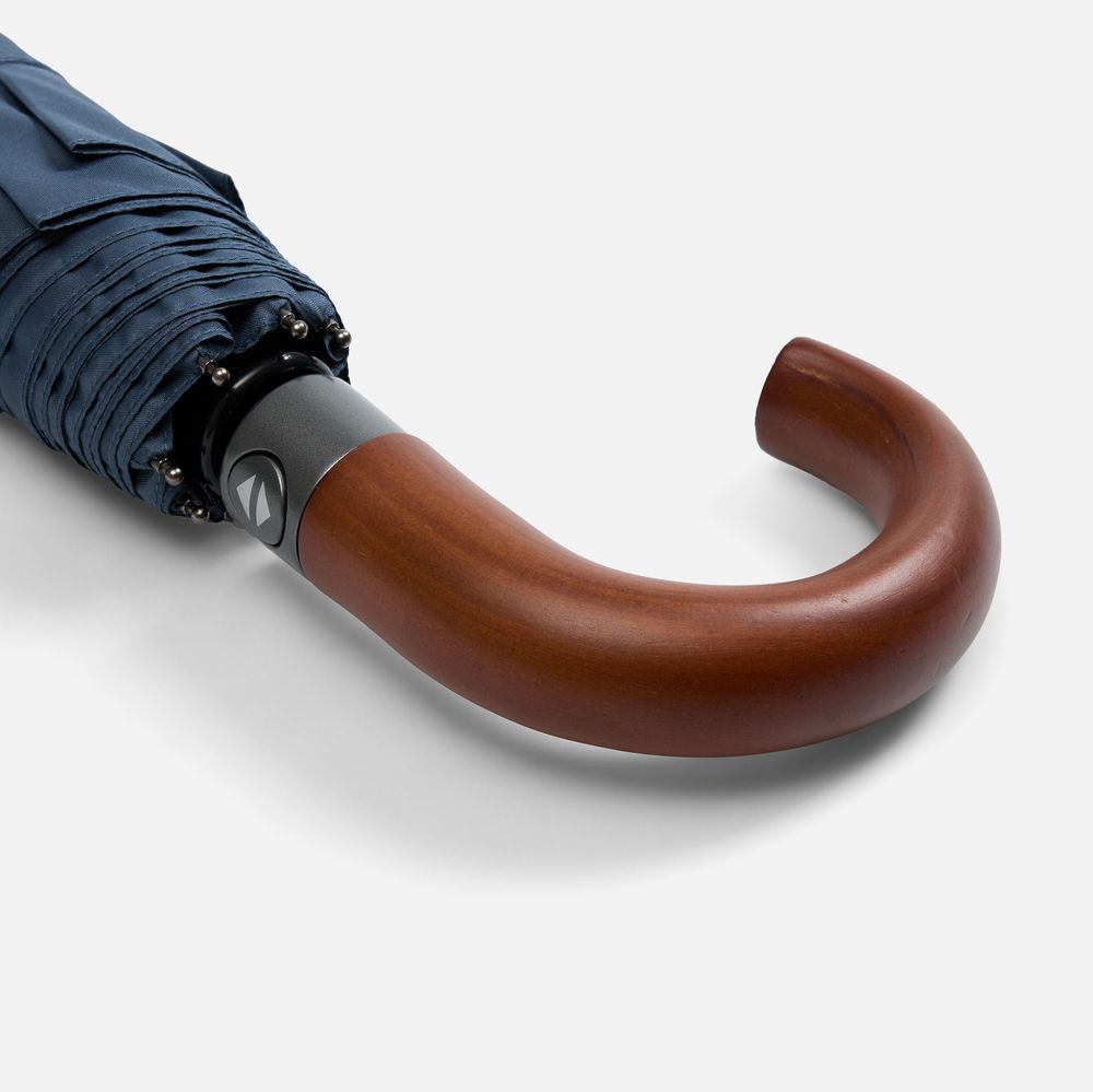 Зонт складной Classic, темно-синий с темной ручкой / Миниатюра WWW (1000)