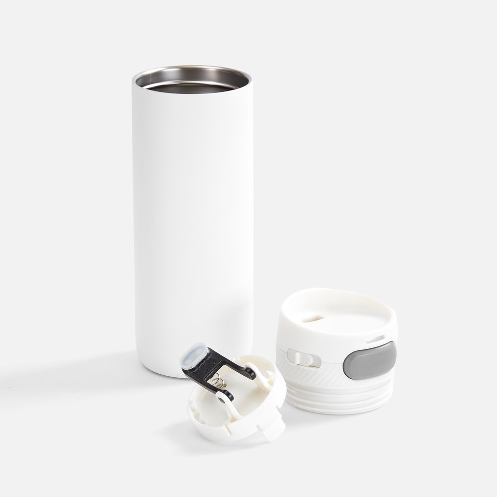 Термостакан X1 с цветной кнопкой, белый с серым / Миниатюра WWW (1000)