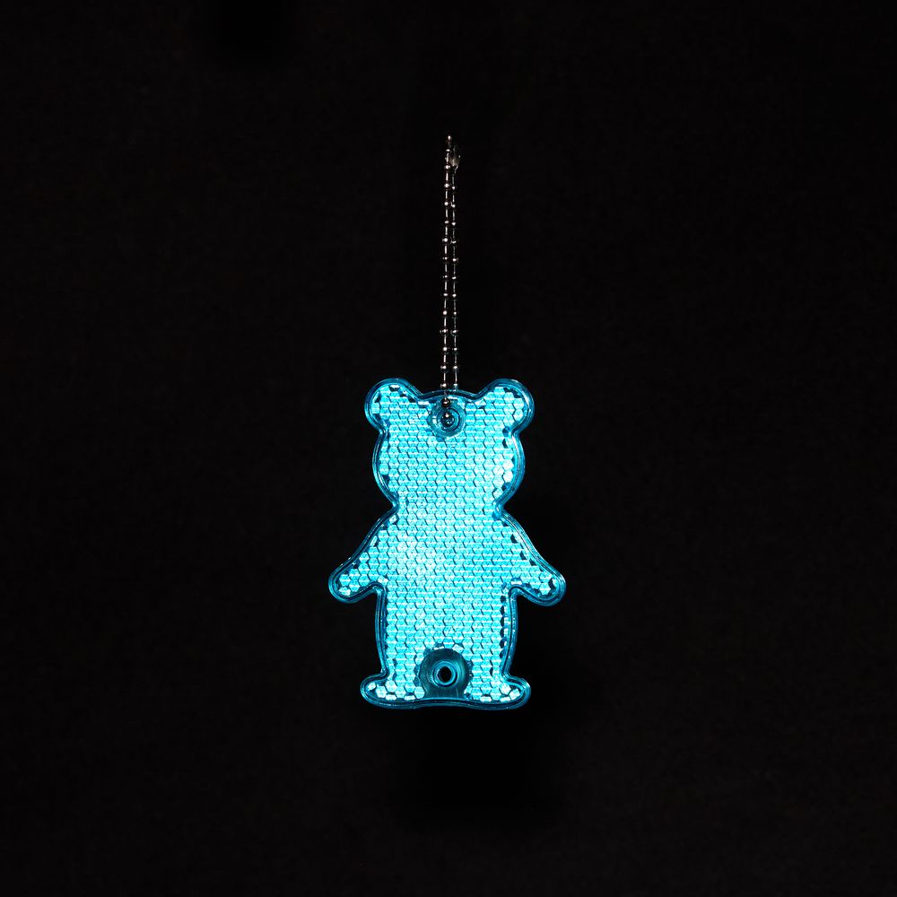 Пешеходный светоотражатель с цепочкой «Мишка», синий / Миниатюра WWW (1000)