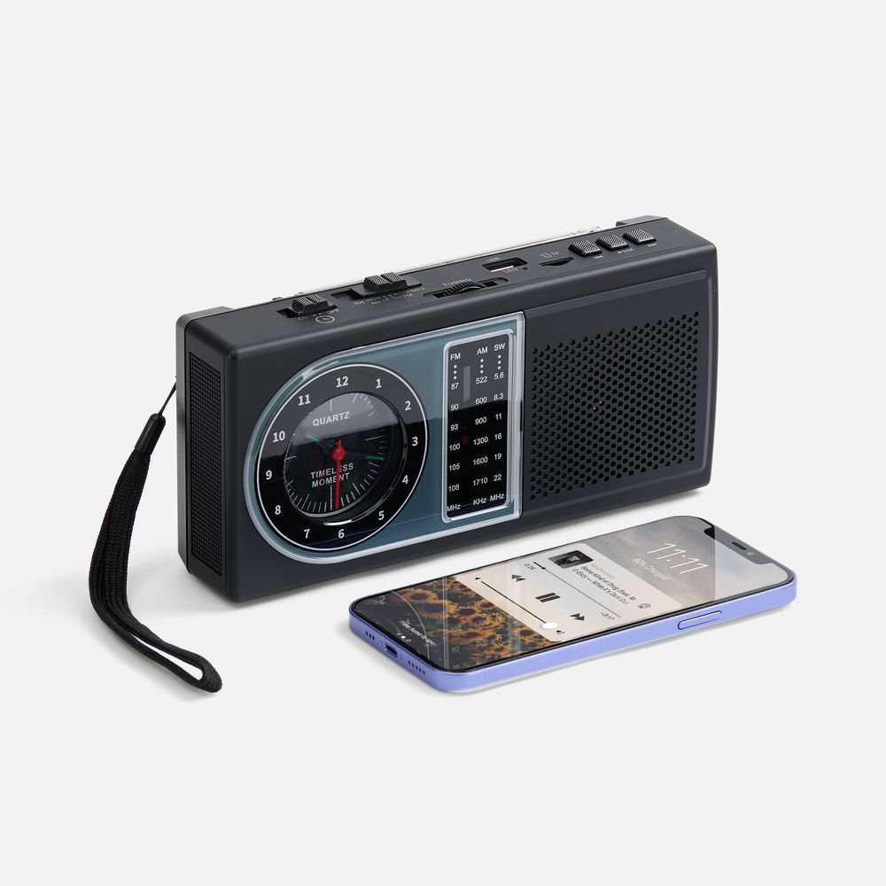 Bluetooth-колонка с радио Comradio, черная / Миниатюра WWW (1000)