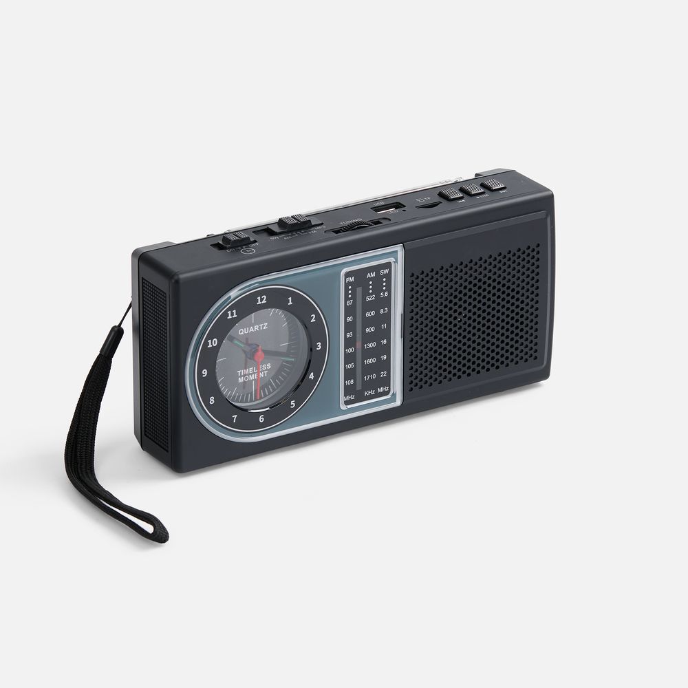 Bluetooth-колонка с радио Comradio, черная / Миниатюра WWW (1000)
