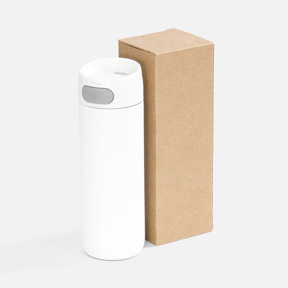 Термостакан X1 с цветной кнопкой, белый с серым / Миниатюра WWW (1000)