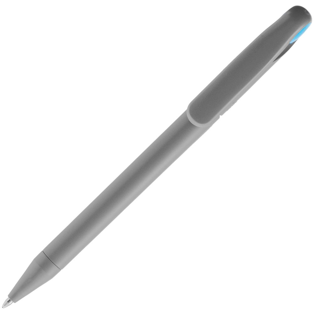 Ручка шариковая Prodir DS1 TMM Dot, серая с голубым / Миниатюра WWW (1000)