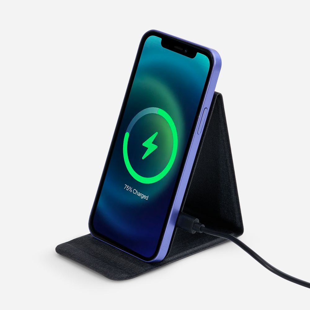 Подставка для смартфона с беспроводной зарядкой Kickstand, серая / Миниатюра WWW (1000)