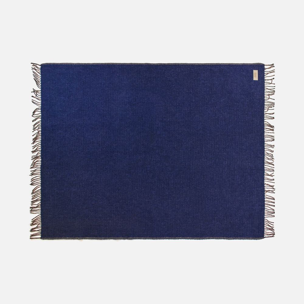 Плед Devika, синий с бежевым / Миниатюра WWW (1000)