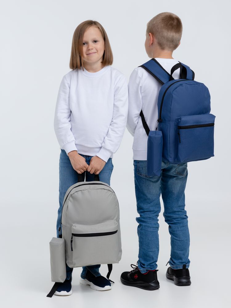 Детский рюкзак Base Kids с пеналом, серый / Миниатюра WWW (1000)