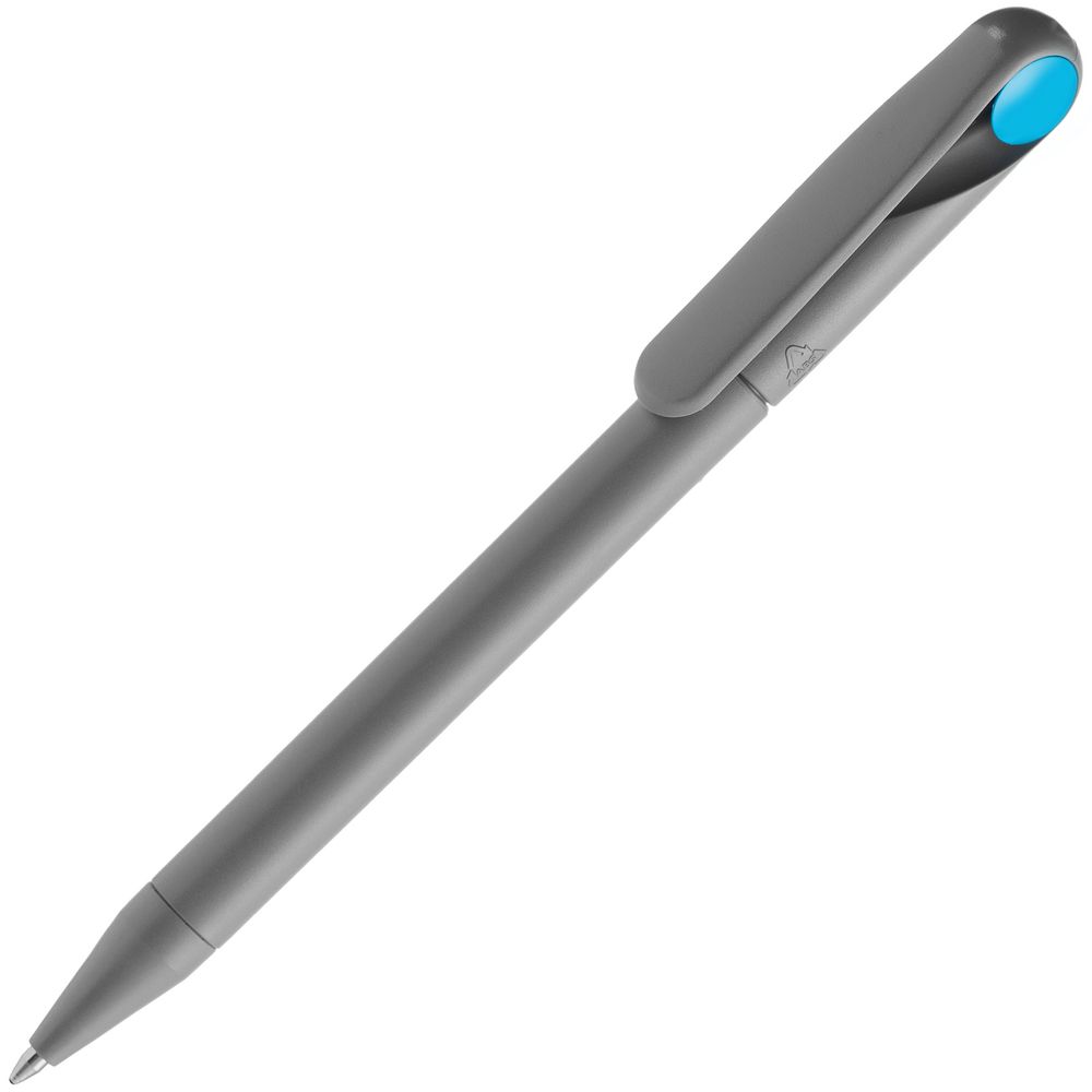 Ручка шариковая Prodir DS1 TMM Dot, серая с голубым / Миниатюра WWW (1000)