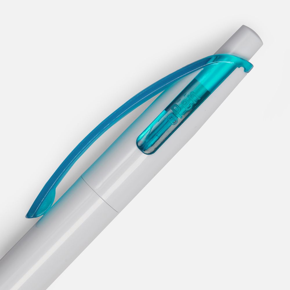 Ручка шариковая Bento, белая с голубым / Миниатюра WWW (1000)