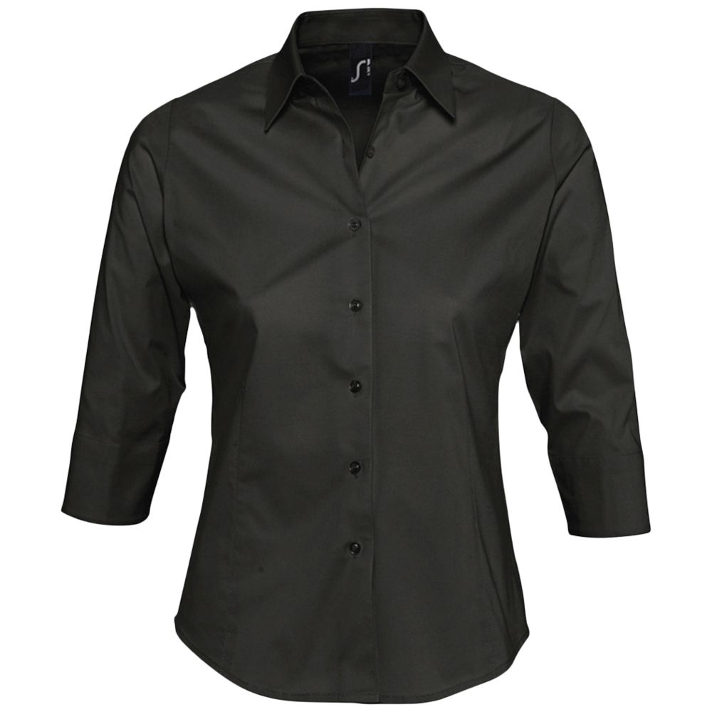 Рубашка женская с рукавом 3/4 Effect 140, черная / Миниатюра WWW (1000)