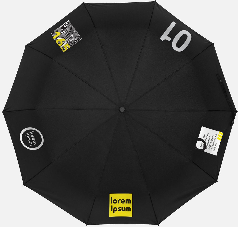 Зонт складной Cloudburst в подарочной упаковке, бежевый / Миниатюра нанесения (1000)