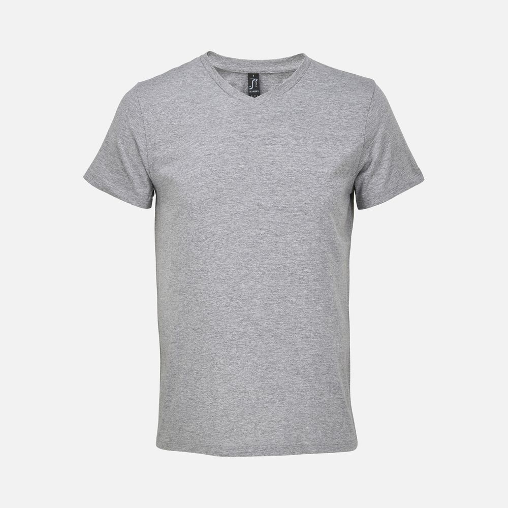 Футболка унисекс Regent с V-образным вырезом, серый меланж / Миниатюра WWW (1000)