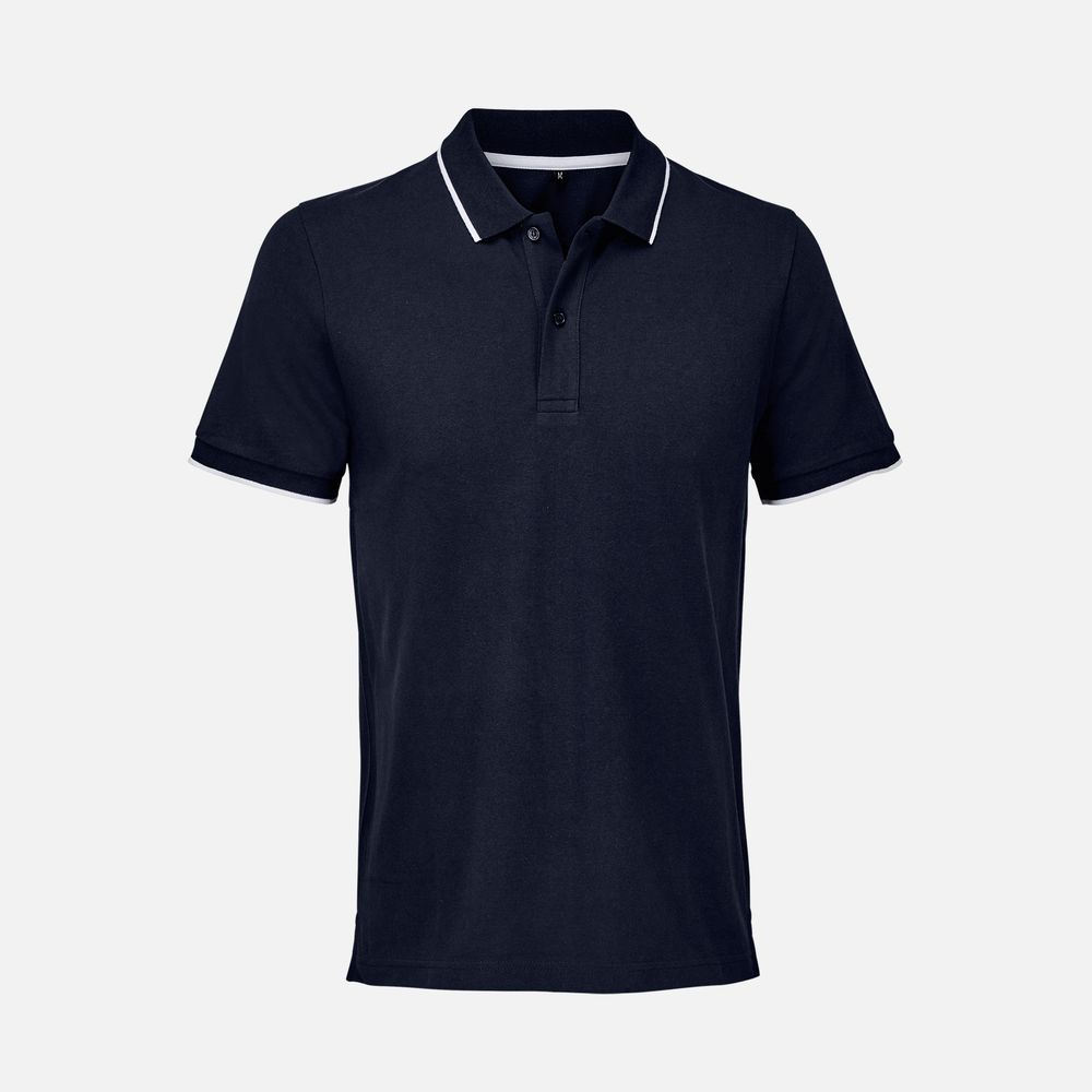 Рубашка поло унисекс Palermo, темно-синяя с белым / Миниатюра WWW (1000)