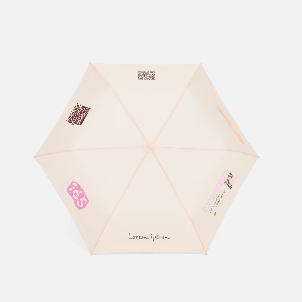 Зонт складной Nicety, бежевый / Миниатюра нанесения (1000)