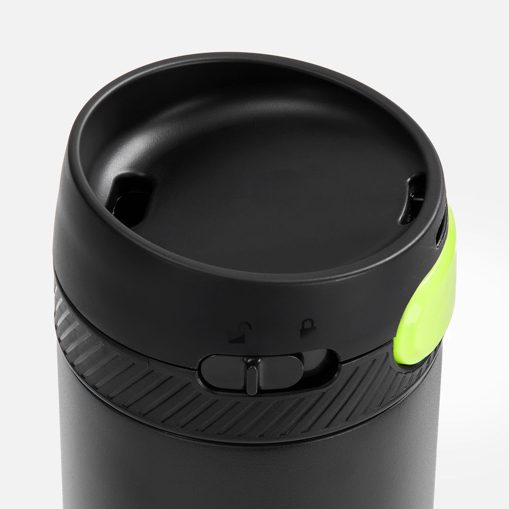 Термостакан X1 с цветной кнопкой, черный с желтым / Миниатюра WWW (1000)