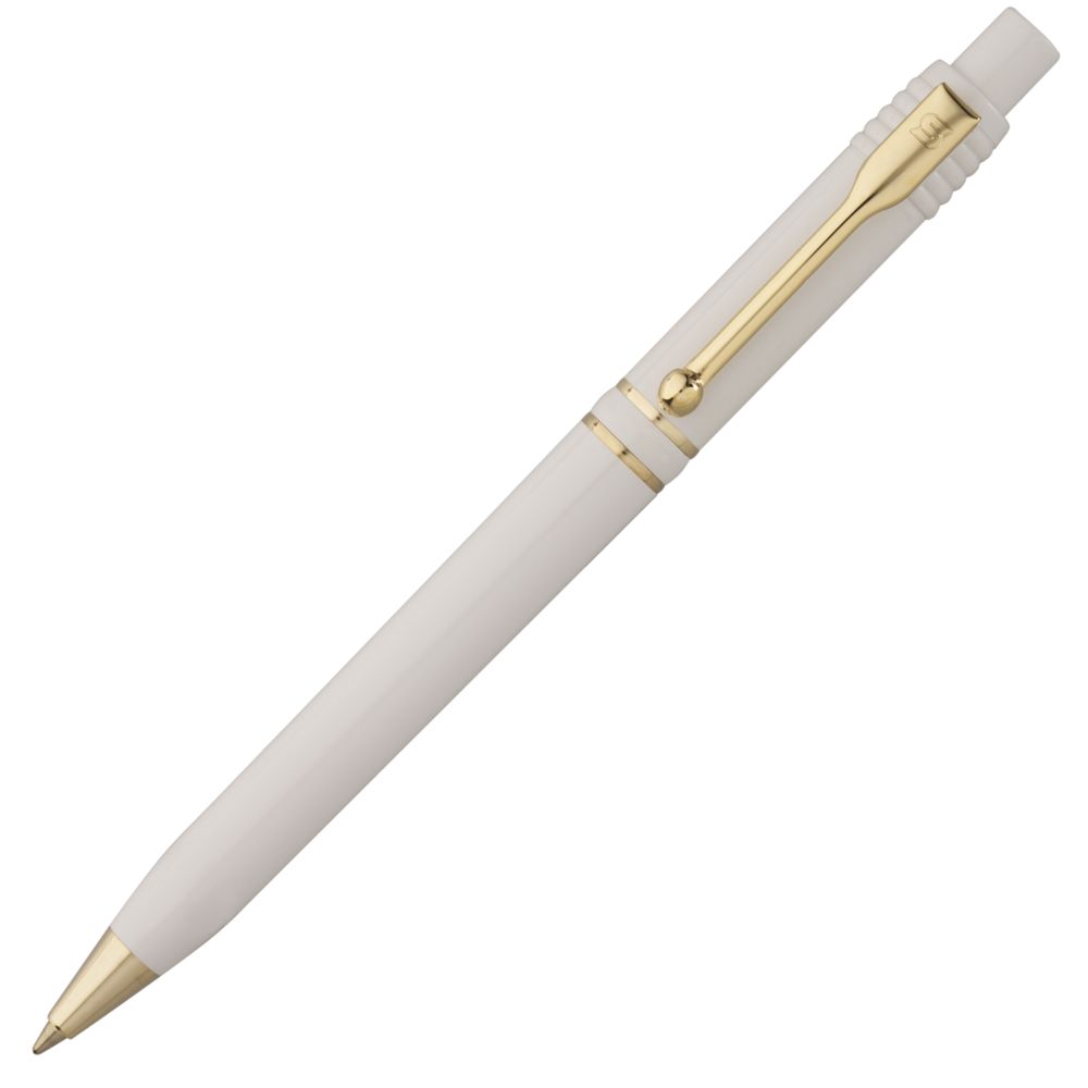 Ручка шариковая Raja Gold, белая / Миниатюра WWW (1000)