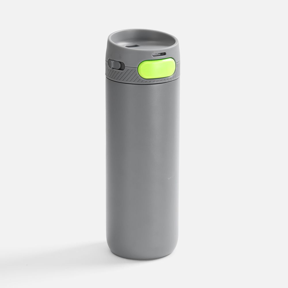 Термостакан X1 с цветной кнопкой, серый с желтым / Миниатюра WWW (1000)