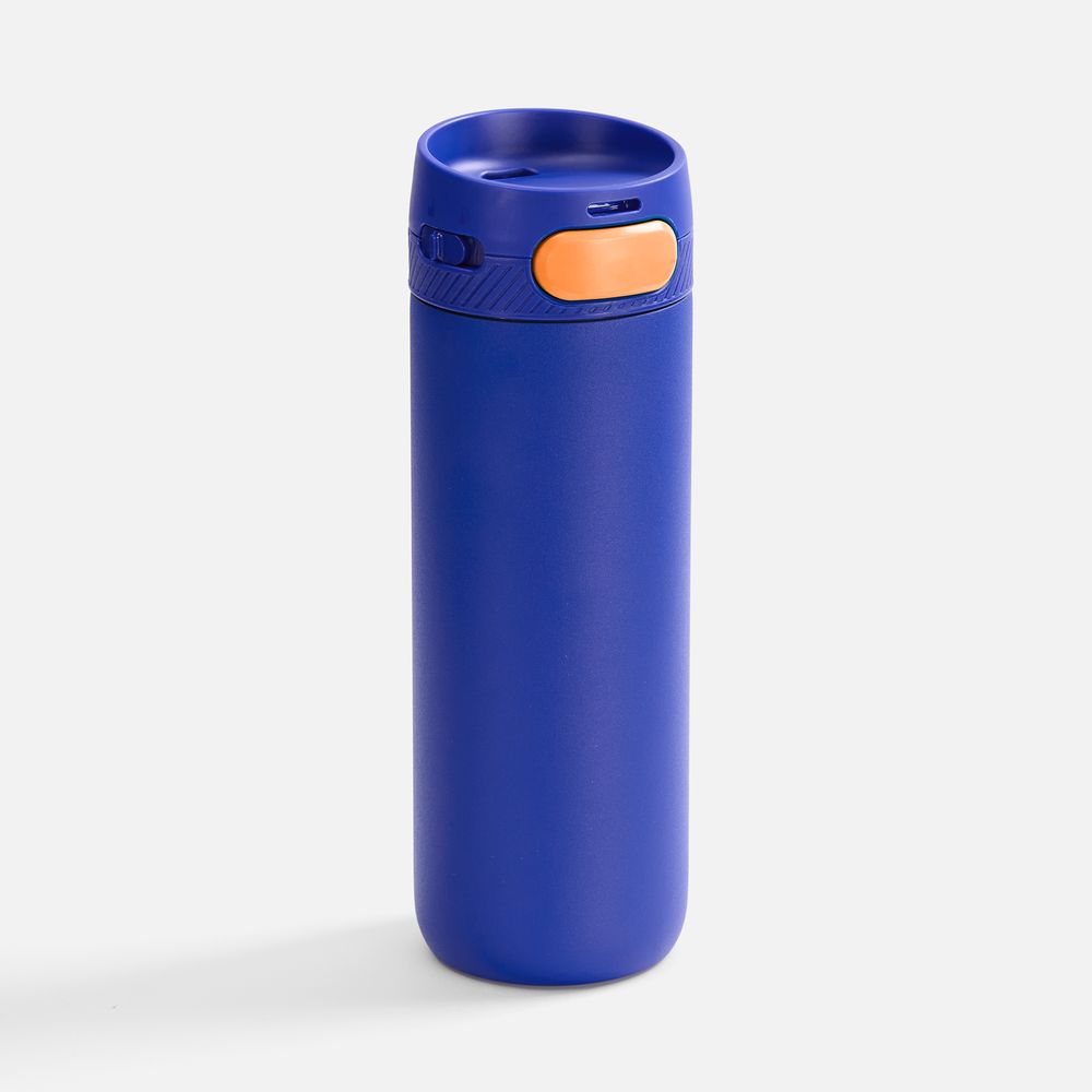 Термостакан X1 с цветной кнопкой, синий с оранжевым / Миниатюра WWW (1000)