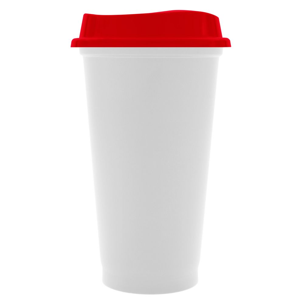 Стакан с крышкой Color Cap White, белый с красным / Миниатюра WWW (1000)
