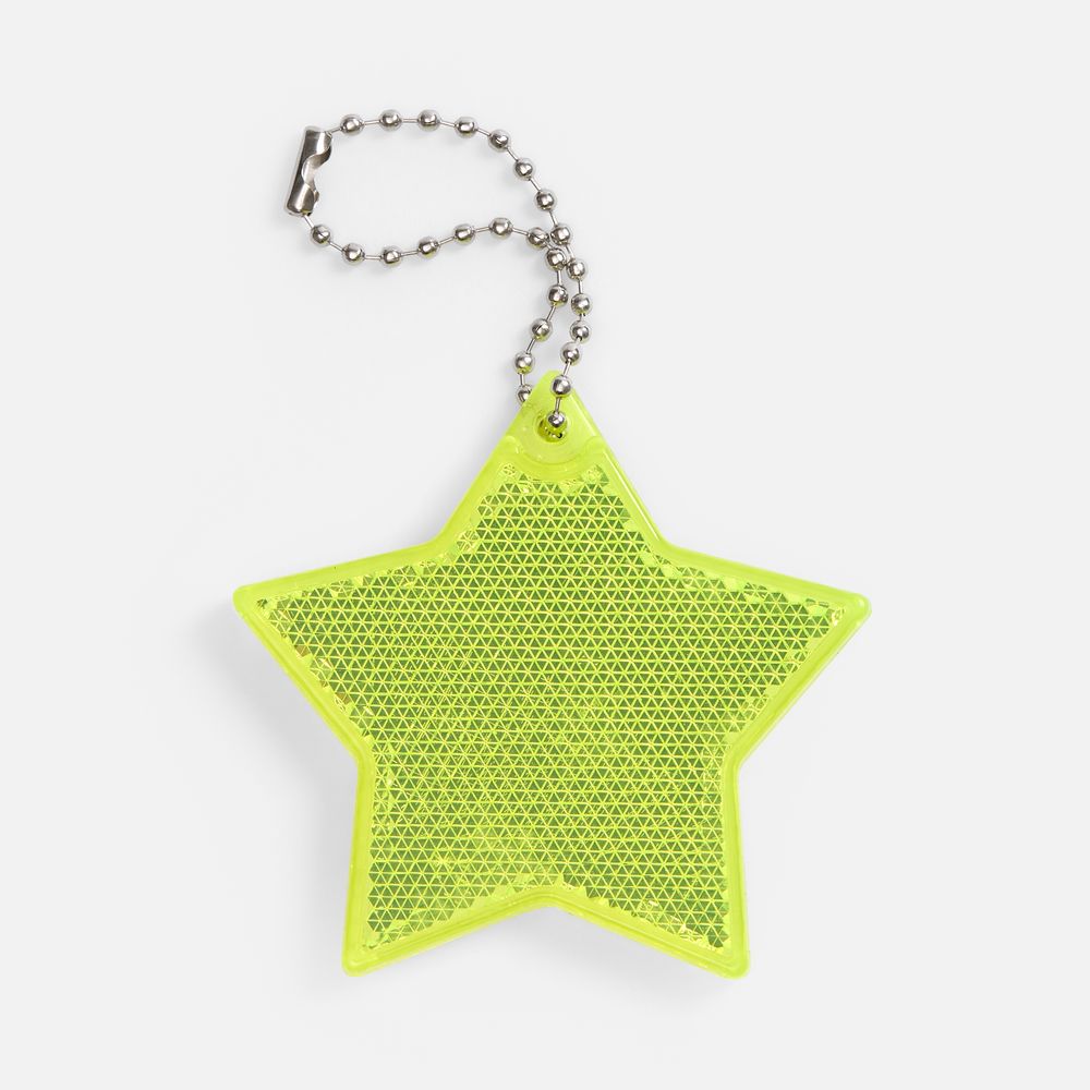 Пешеходный светоотражатель с цепочкой «Звезда», желтый неон / Миниатюра WWW (1000)