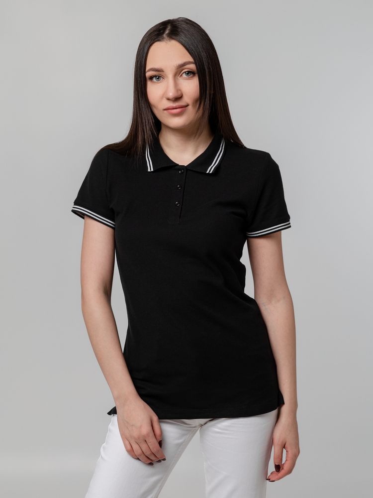 Рубашка поло женская Virma Stripes Lady, черная / Миниатюра WWW (1000)