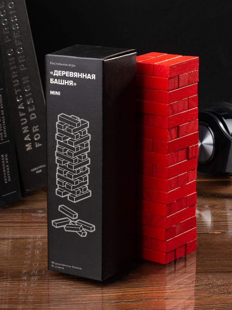 Игра «Деревянная башня мини», красная / Миниатюра WWW (1000)