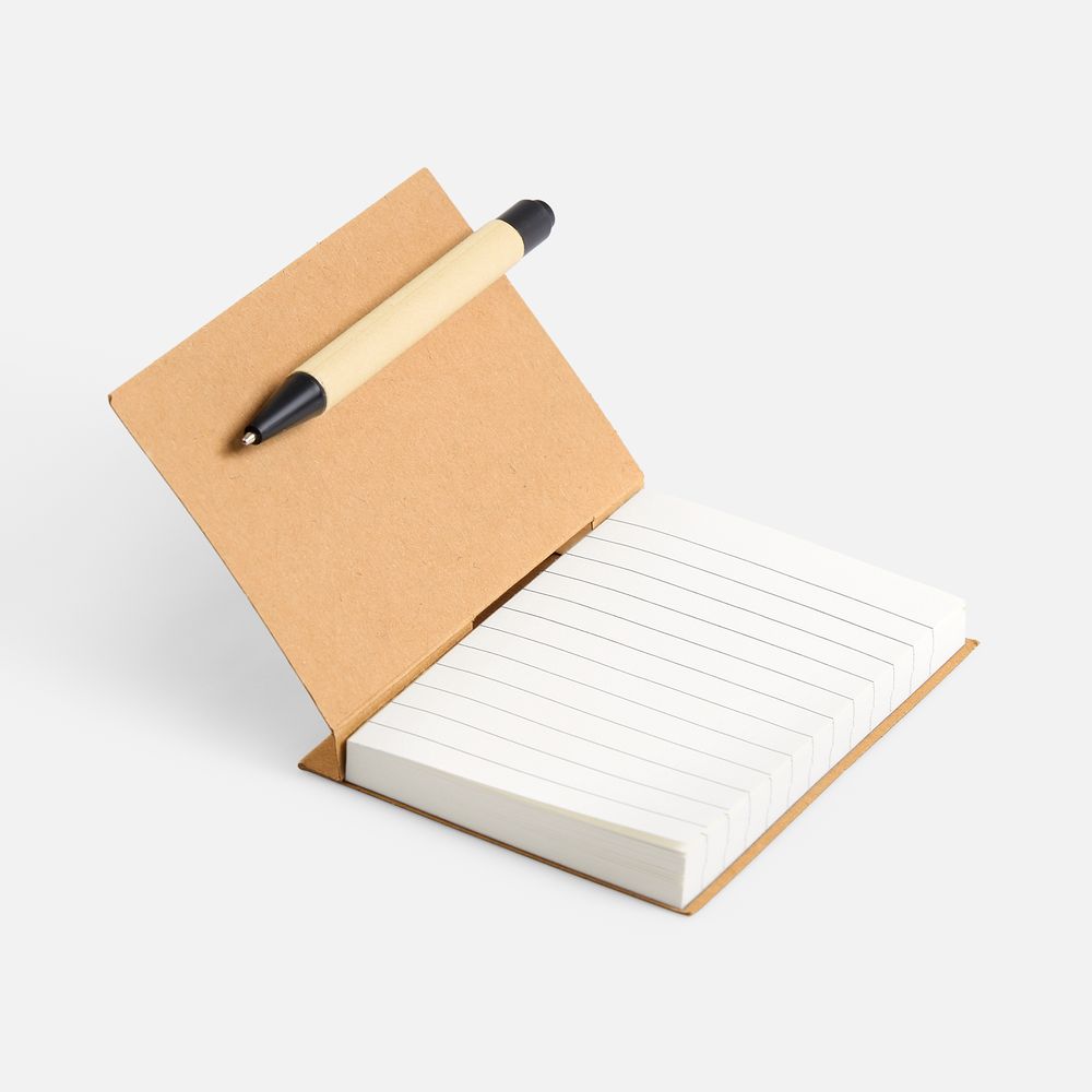 Мини-блокнот Eco Light с ручкой с черными элементами, ver.2 / Миниатюра WWW (1000)