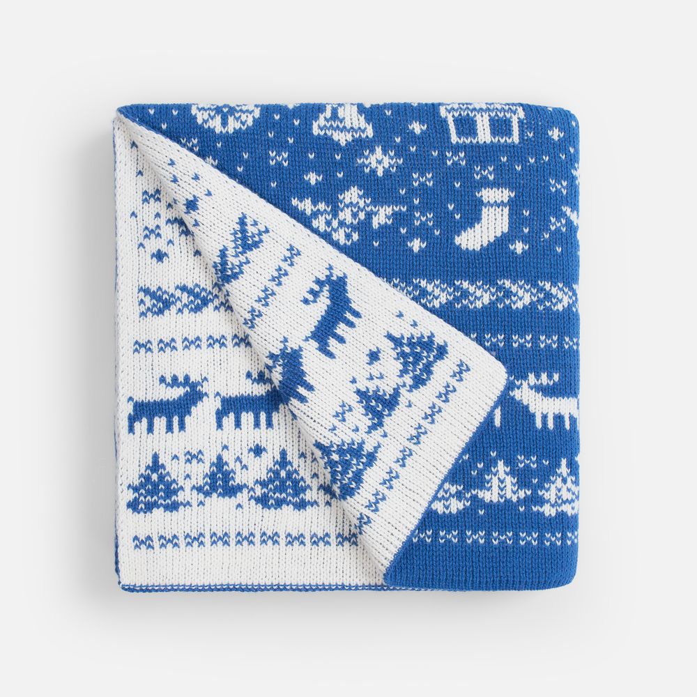 Плед Holidale, синий с молочным / Миниатюра WWW (1000)