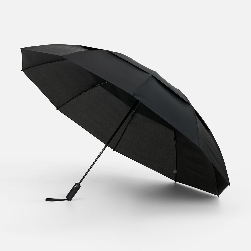 Зонт обратного сложения twoGether с двойным куполом, черный / Миниатюра WWW (1000)