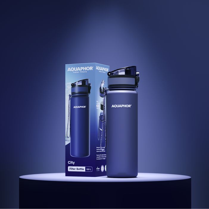 Бутылка-фильтр «Аквафор Сити», темно-синяя / Миниатюра WWW (1000)