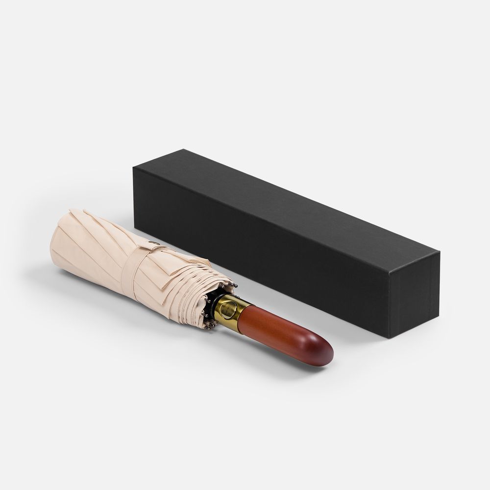 Зонт складной Cloudburst в подарочной упаковке, бежевый / Миниатюра (упак) (1000)