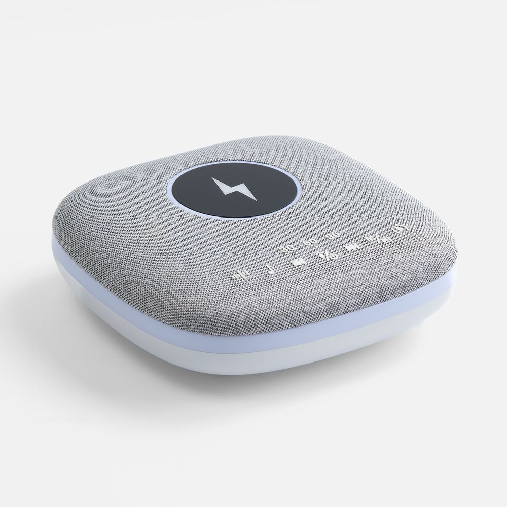 Bluetooth колонка с беспроводной зарядкой и подсветкой Terrafonic, серая / Миниатюра WWW (1000)