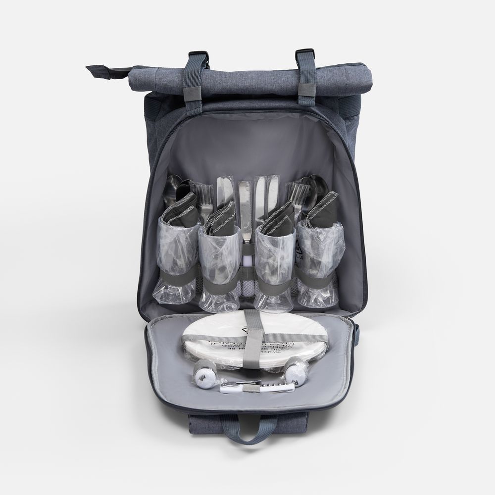 Набор для пикника Picnivo на 4 персоны, темно-серый меланж / Миниатюра WWW (1000)