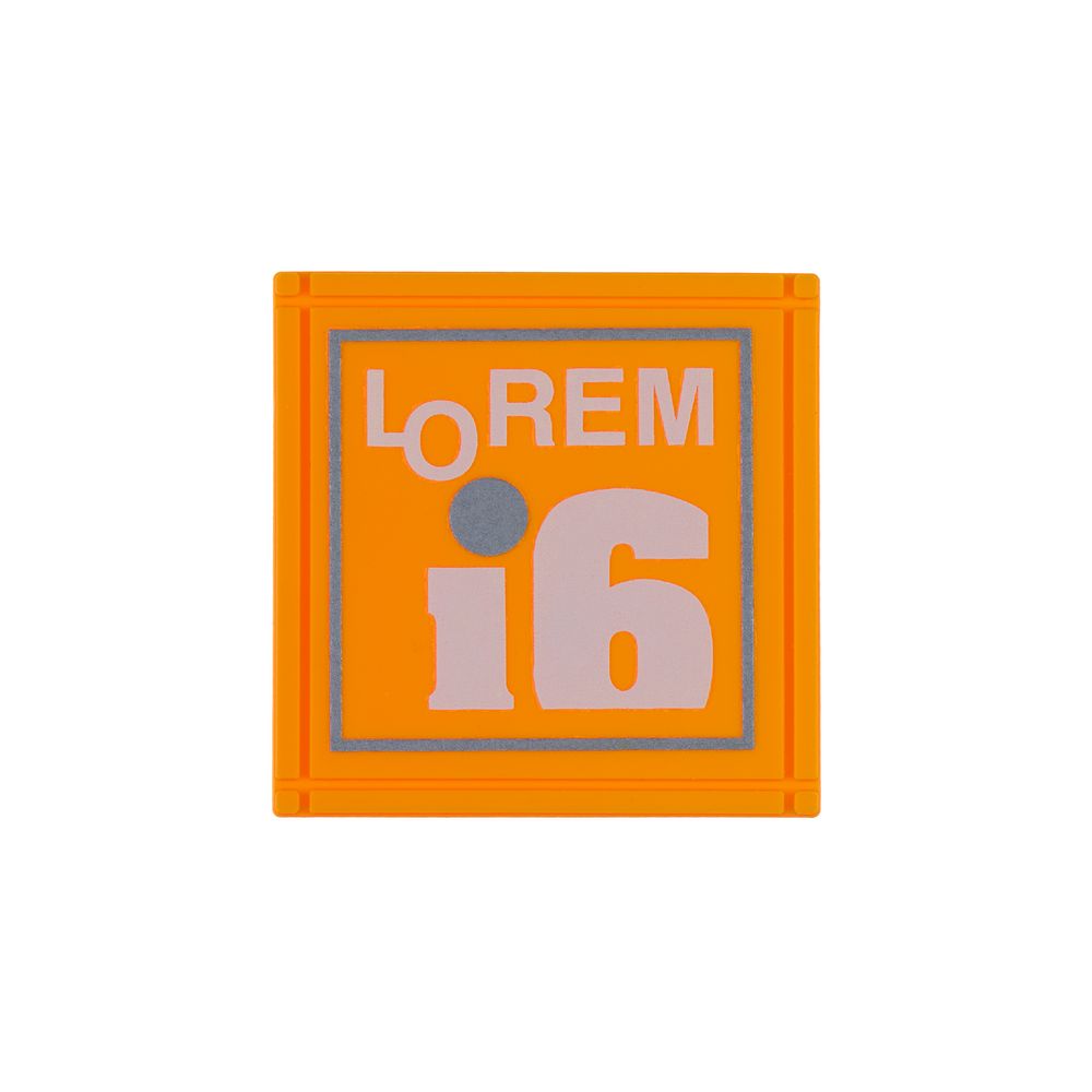 Лейбл из ПВХ Dzeta, L, оранжевый неон / Миниатюра нанесения (1000)