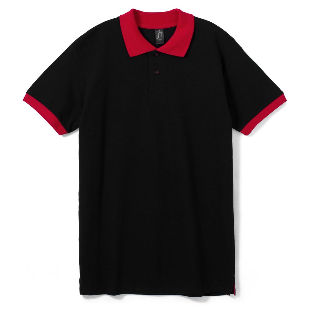 Рубашка поло Prince 190, черная с красным / Миниатюра WWW (1000)