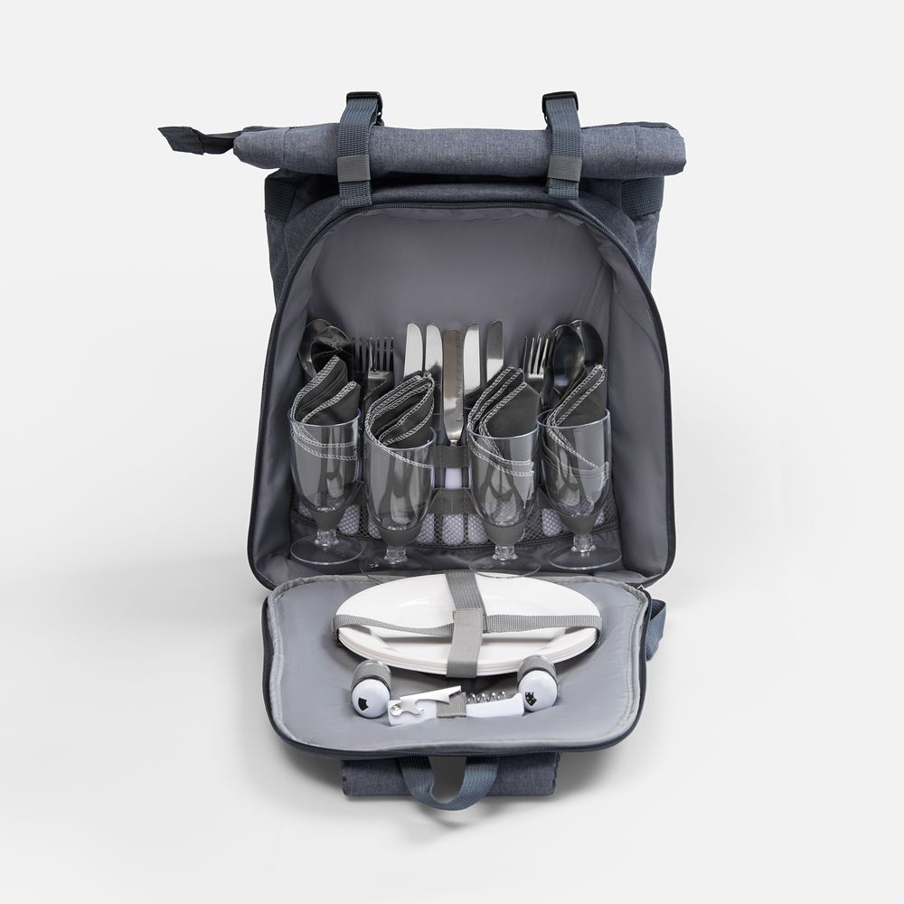 Набор для пикника Picnivo на 4 персоны, темно-серый меланж / Миниатюра WWW (1000)