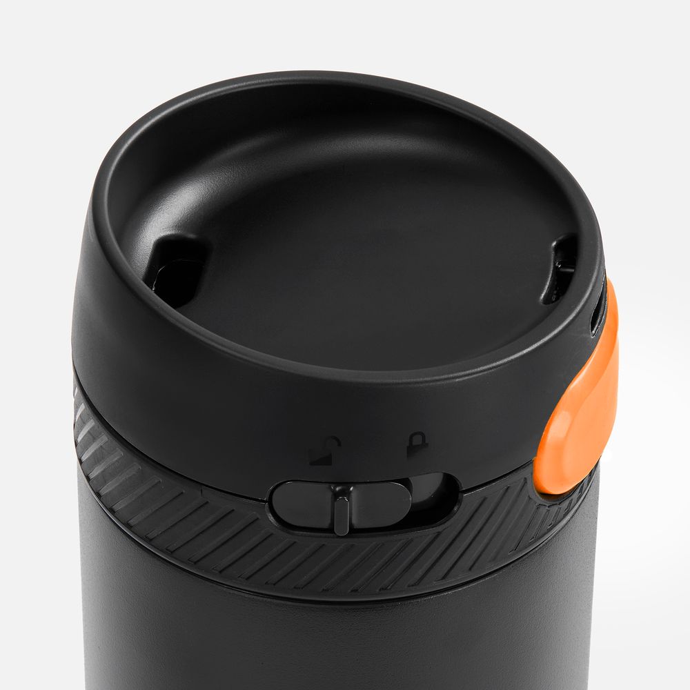 Термостакан X1 с цветной кнопкой, черный с оранжевым / Миниатюра WWW (1000)