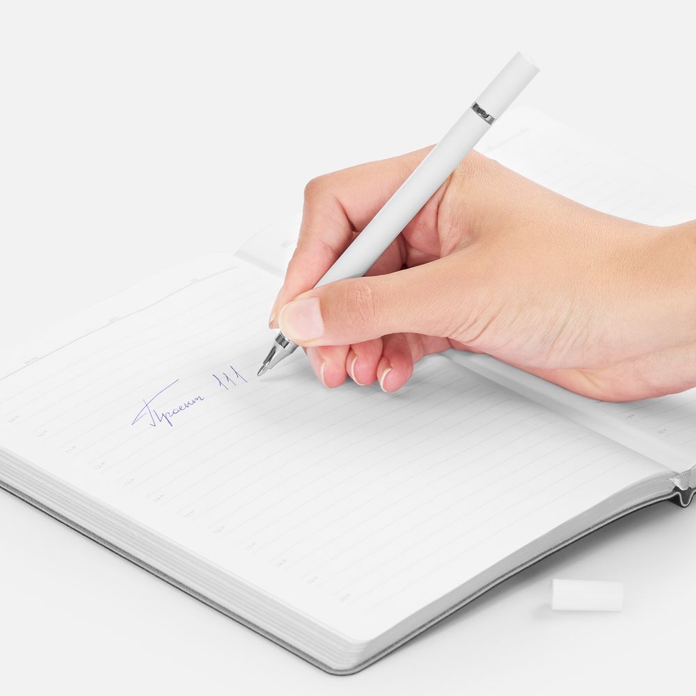 Ручка шариковая и вечный карандаш Diptych, белая / Миниатюра WWW (1000)