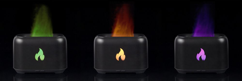 Увлажнитель-ароматизатор Fire Flick с имитацией пламени, черный / Миниатюра WWW (1000)