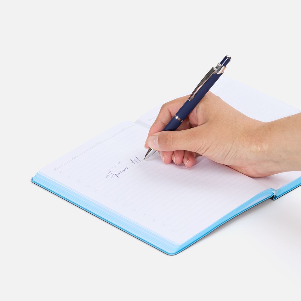 Ручка шариковая Chromos Soft Touch, синяя / Миниатюра WWW (1000)