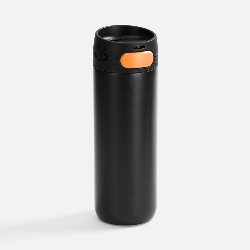 Термостакан X1 с цветной кнопкой, черный с оранжевым / Миниатюра WWW (1000)