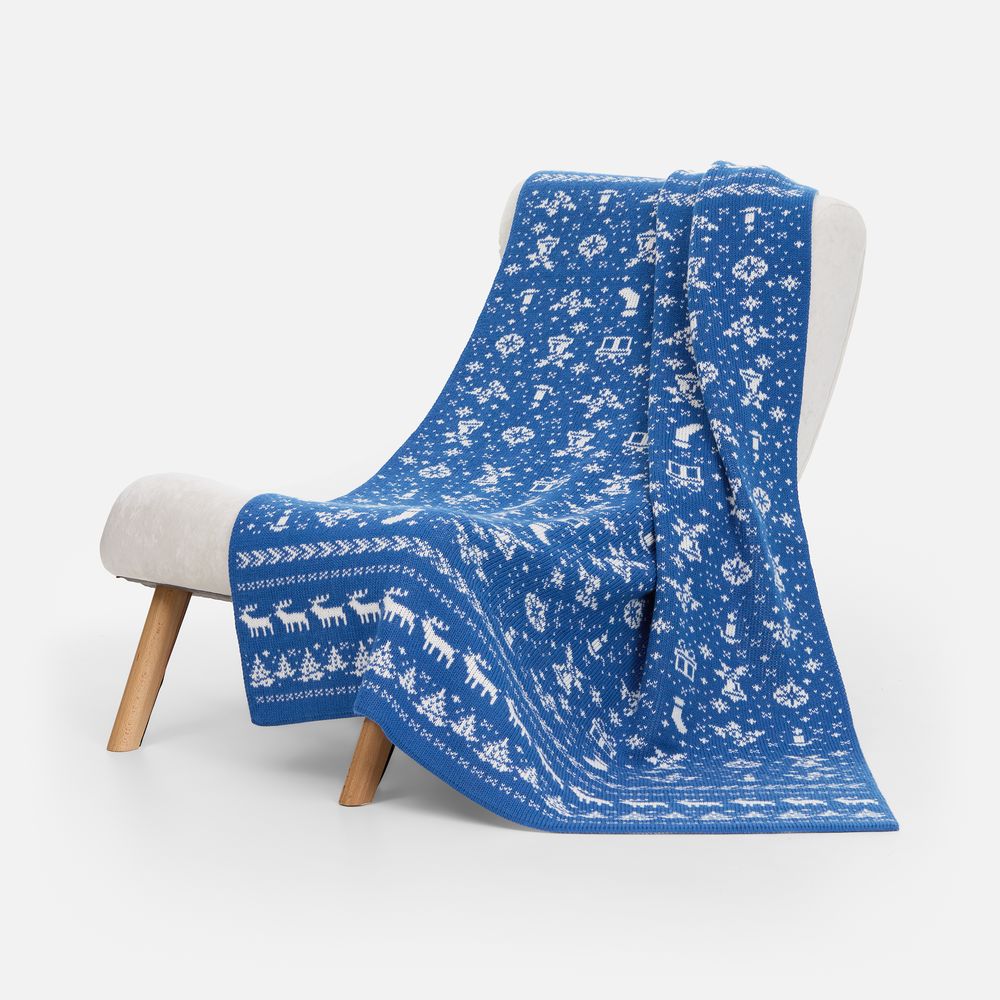 Плед Holidale, синий с молочным / Миниатюра WWW (1000)