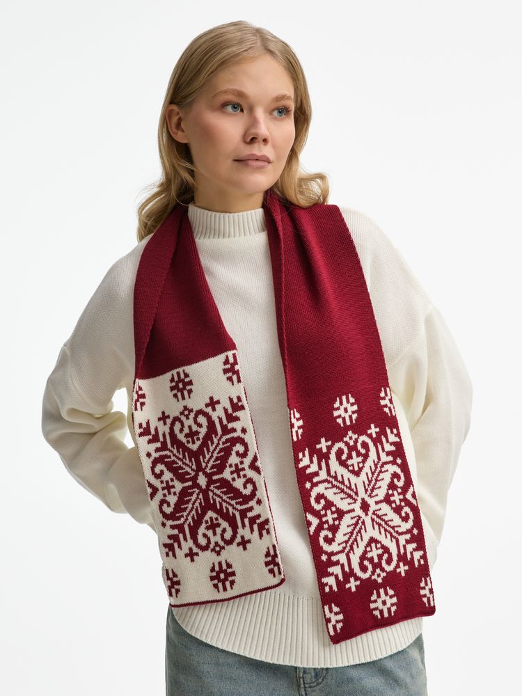 Шарф Wintertude M, красный с белым / Миниатюра WWW (1000)
