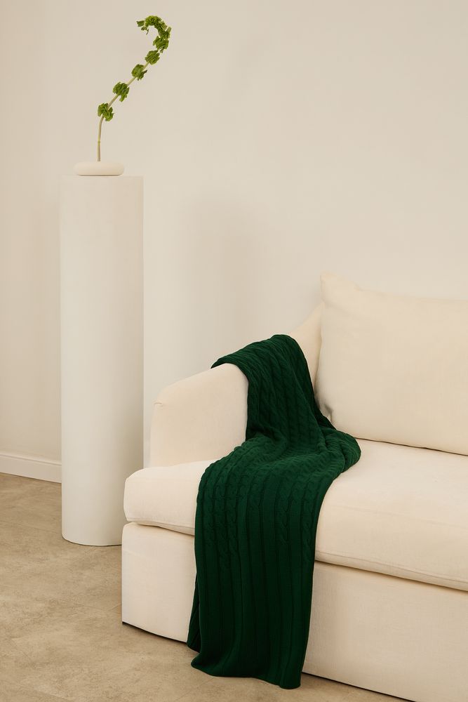 Плед Tressa, темно-зеленый / Миниатюра WWW (1000)